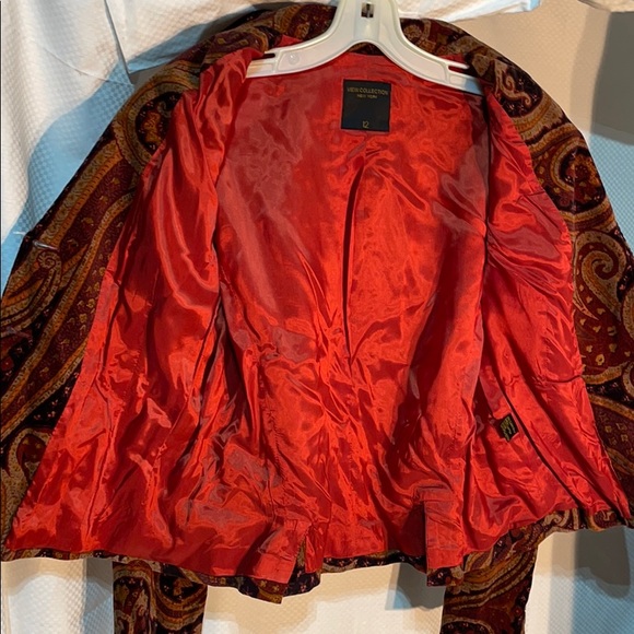 View collection 12 velvet print jacket tans euc - Picture 4 of 11